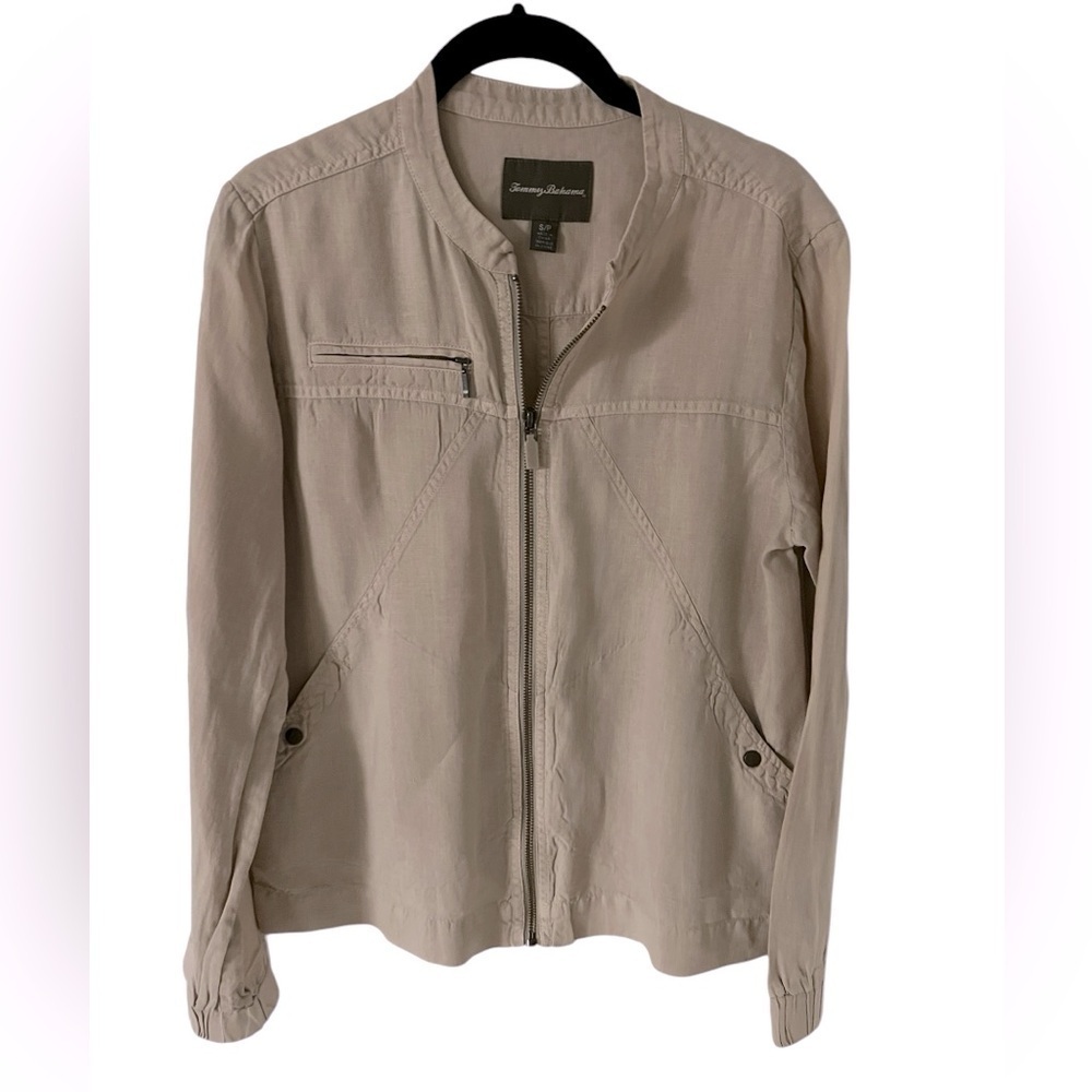 Tommy Bahama women’s tan linen jacket size S